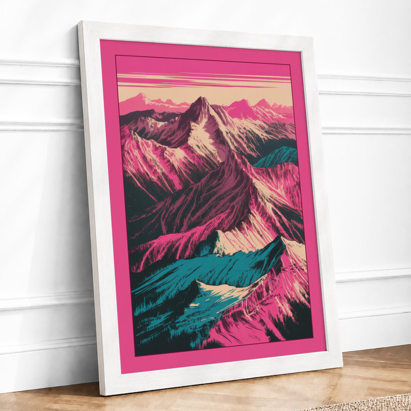 Mountains At Dawn Geometric - Print, A1 - 84.1 x 59.4 cm, White