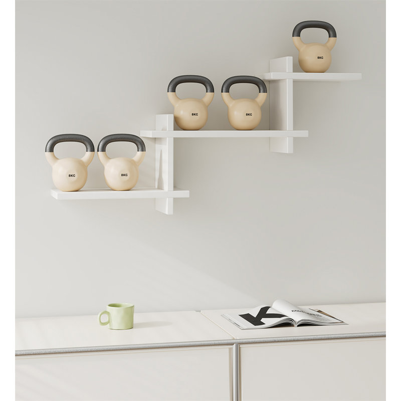 Solid Wood Floating Wall Shelf, White