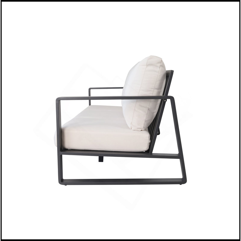 Three-Person Sofa + Rectangular Coffee Table, Cushions YB15052 (Tino Tino), Brown+Beige, Light Gray