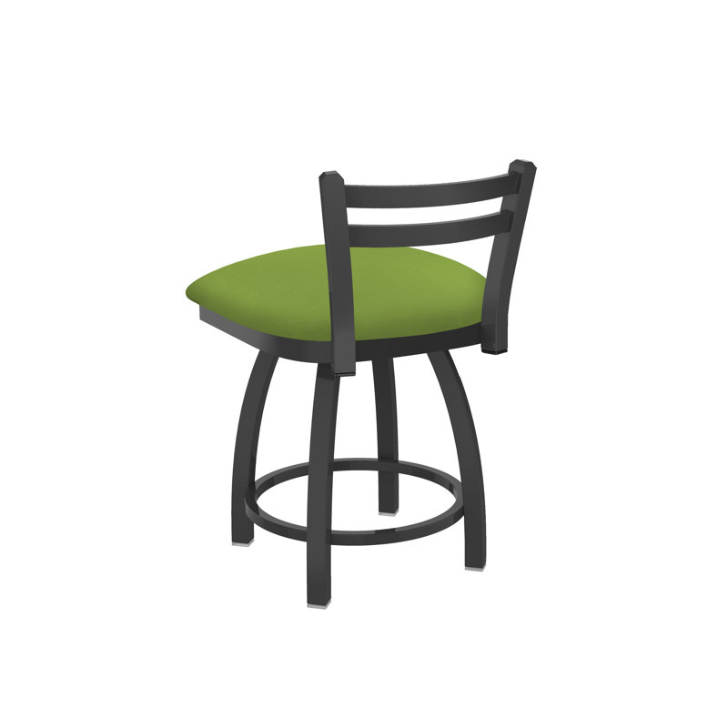 Tabouret de coiffeuse en métal Jackie, Étain, Vinyle - Canter Kiwi - vert