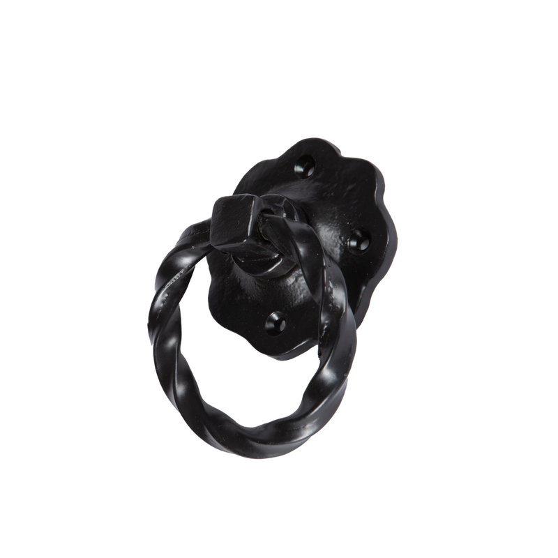 Hammer & Tongs - Twisted Rose Gate Handle - W75mm - Black
