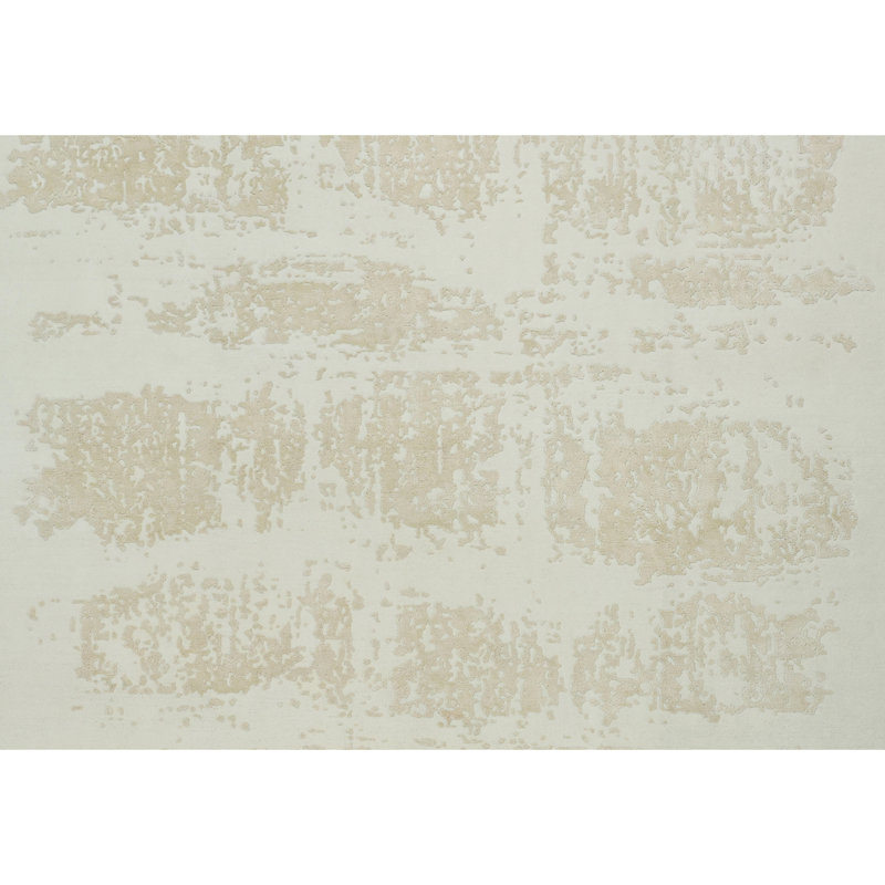 Tapis blanc noué à la main de haute qualité, Rectangle de 5 pi x 8 pi