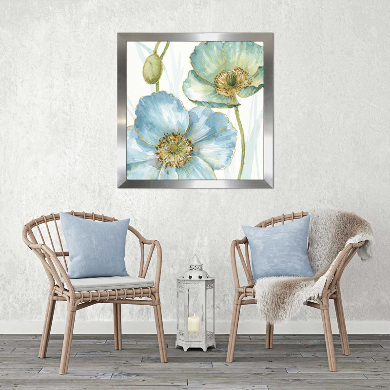 «My Greenhouse Flowers II», reproduction de peinture à l'aquarelle, H 25,5 po x l 25,5 po x P 1 po, Encadrement argenté