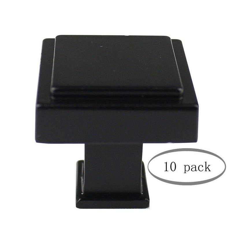Paquet multiple de boutons carrés Maryan, Noir mat