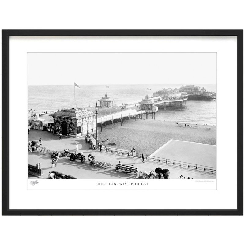 Brighton, West Pier 1921 by Francis Frith - Single Picture Frame Print, 60cm H x 80cm W x 2.3cm D