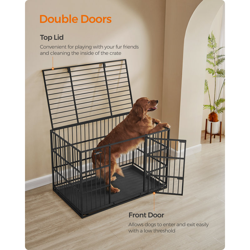 Metal Pet Crate with 1 Door, 80cm H x 75cm W x 122cm D