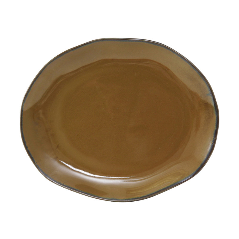 Tuxton Artisan Vitrified China Platter, Olive Green