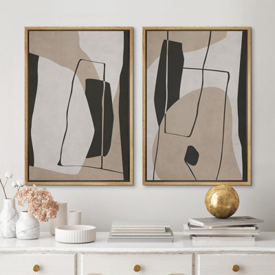 «Emerald Green Mid-Century», 2 pièces sur toile
