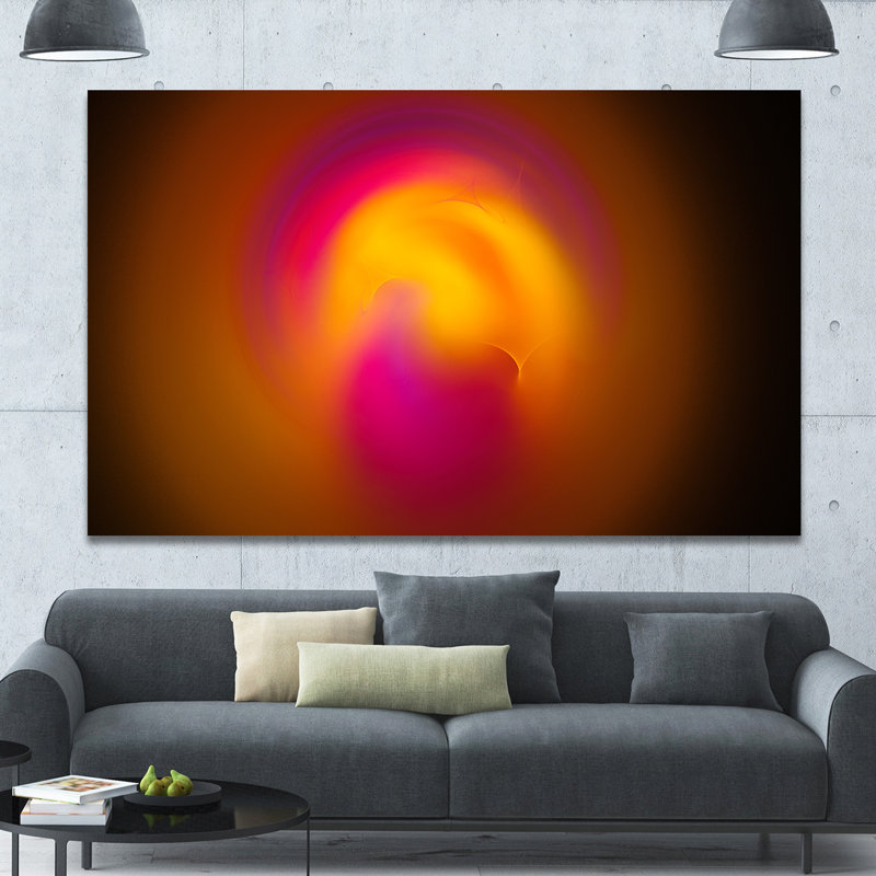 « yellow rose misty sphere on black », impression sur toile tendue, H 8 po x l 12 po x P 1 po