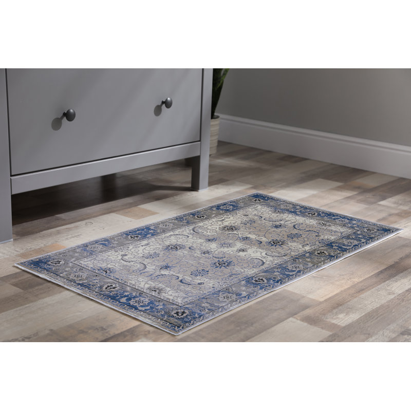 Tapis oriental ivoire et gris Coffield, Rectangulaire 2 pi x 3 pi