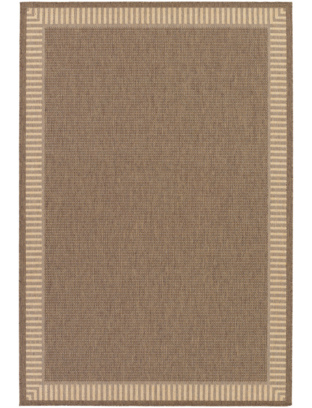 Black Cocoa Brown Flatweave Outdoor Rug, Rectangle 6'2" x 9'2", Brown / Tan