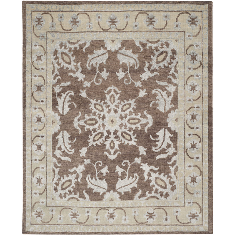 Floral Cotton Hand Woven Area Rug, Rectangle 152 x 244cm