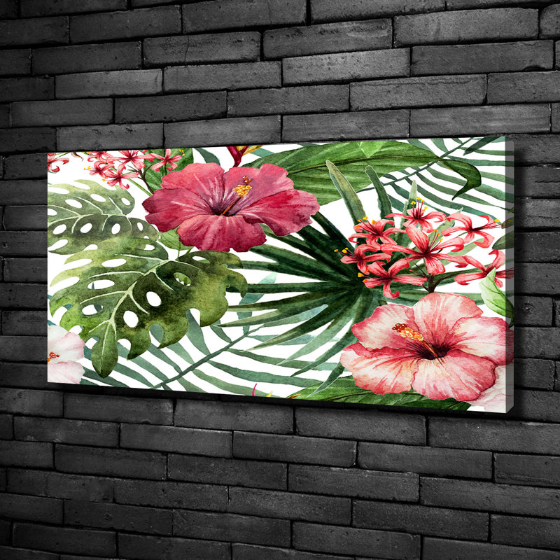Tropical Flowers - Wrapped Canvas Print