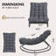 Chaises berçantes 2 pièces Papasan avec coussins, structure en métal, intérieur / extérieur