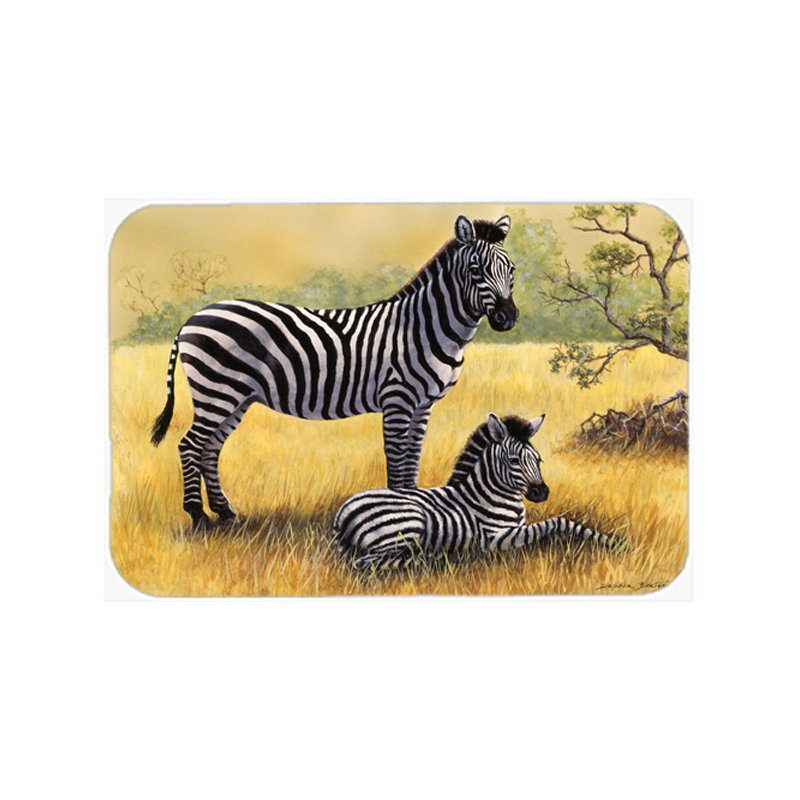 Caroline's Treasures Zebras Glass Cutting Board