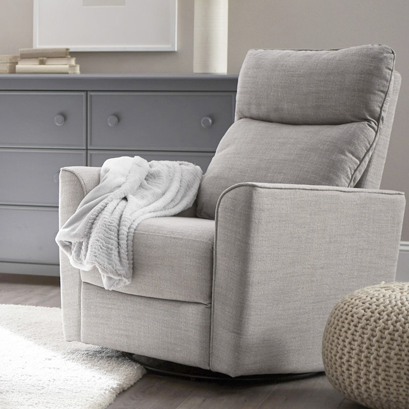 Soho Swivel Glider, Ivory Polyester Blend