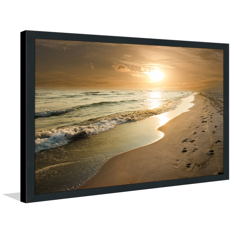 « empreintes », reproduction de photo encadrée, H 27,5 po x l 39,5 po x P 0,75 po