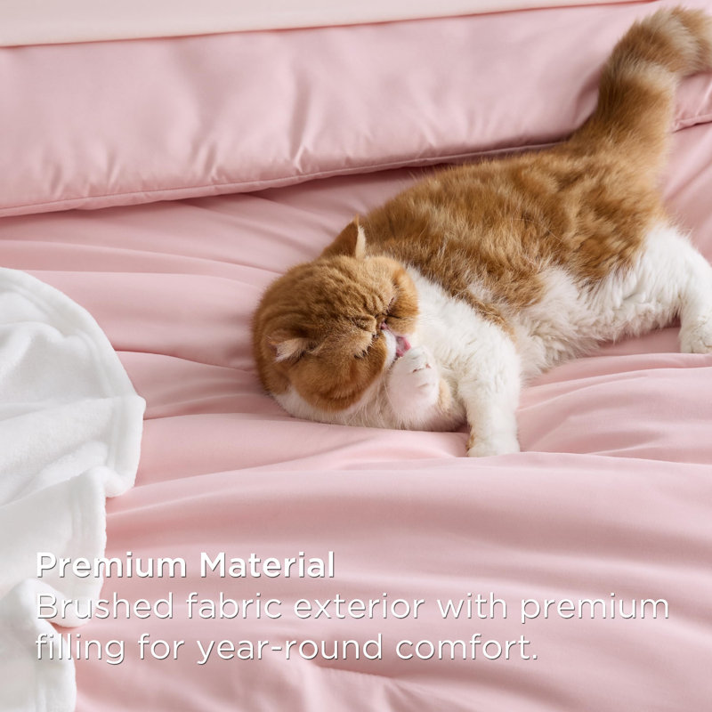 Bedsure Prewashed Bedding Set with Soft Fleece Microfiber Bed Blanket, King Comforter + 7 Additional Pieces