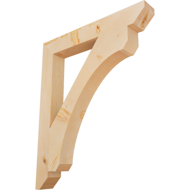 Support en bois / corbeau, Douglas (lisse), H 36 po x l 3,5 po x P 30 po