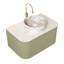 Meuble-lavabo de 30 po avec lavabo rond en céramique blanc et motif de pierres, armoire rayée 3D, pré-assemblé, rangement généreux, système de fermeture en douceur