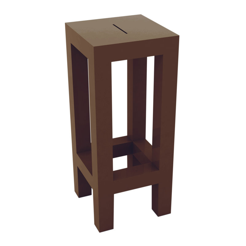 Jut 28.25" Patio Bar Stool, Bronze