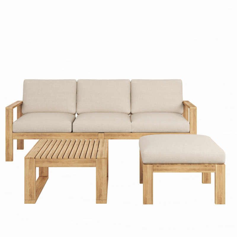 Ensemble de canapé modulaire d'extérieur 3 pièces