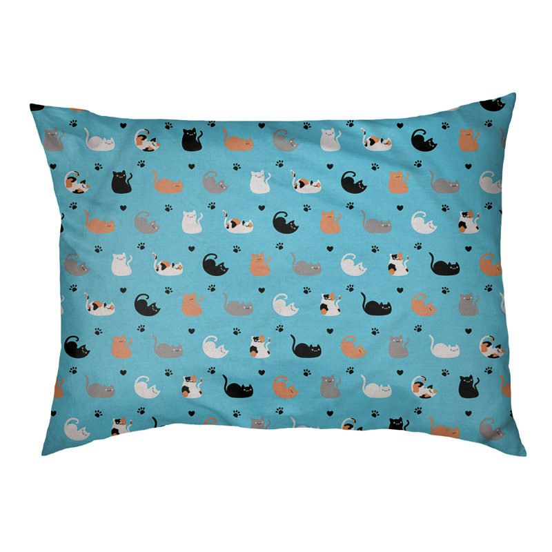 Coussin pour chien Byrge, Moyen (l 30 po x P 20 po x H 10 po), Noir / Bleu ciel