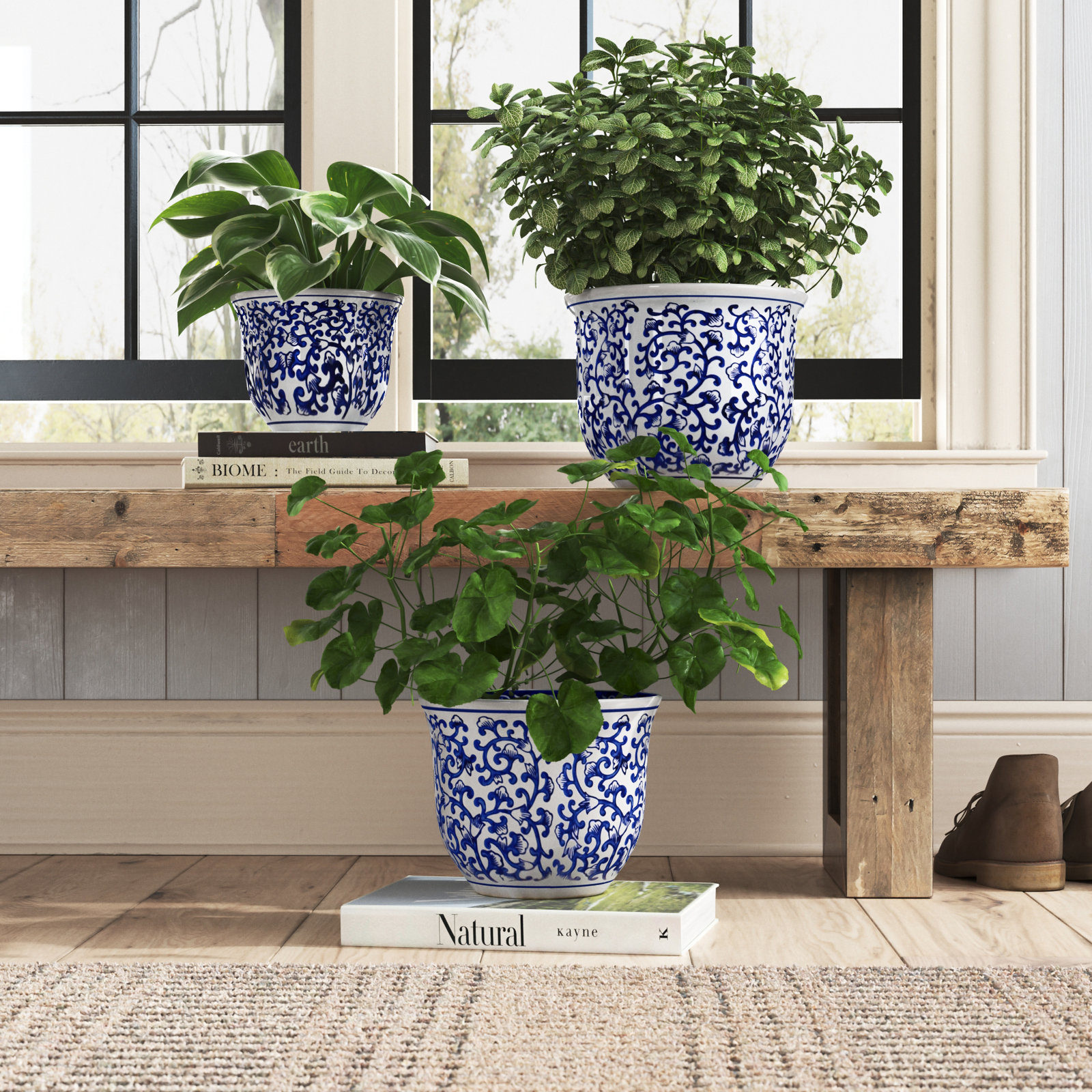 Blue Garden 12" Ceramic Pot Planter