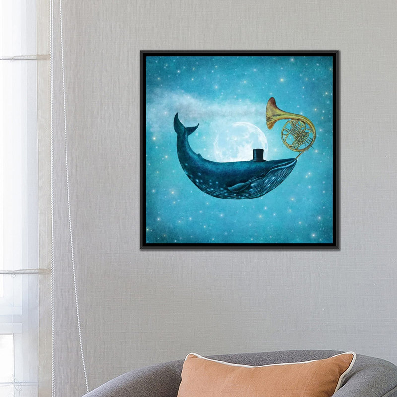 «Cloud Machine I» par Terry Fan - impression d'art graphique, H 26 po x l 26 po x P 1,5 po, Toile avec cadre noir, Aucun mat