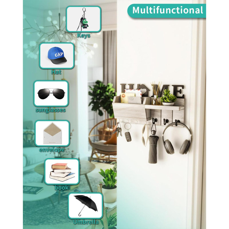 Wood Wall Organizer, White