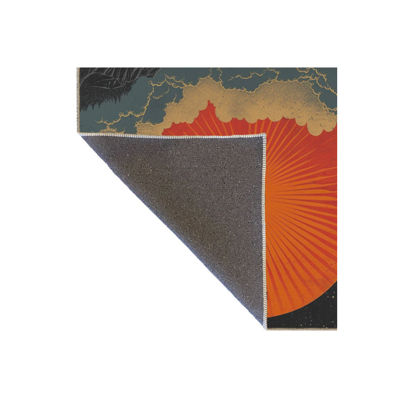 Machine Washable Sun Reflection Theme Patterned Woven Base Area Rug, Rectangle 3'11" x 5'11" Rug Pad Included