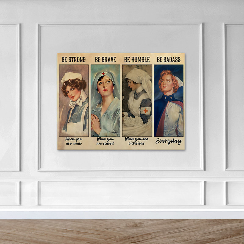 The Beautiful Nurses - peinture sur toile tendue, H 24 po x l 36 po x P 2 po