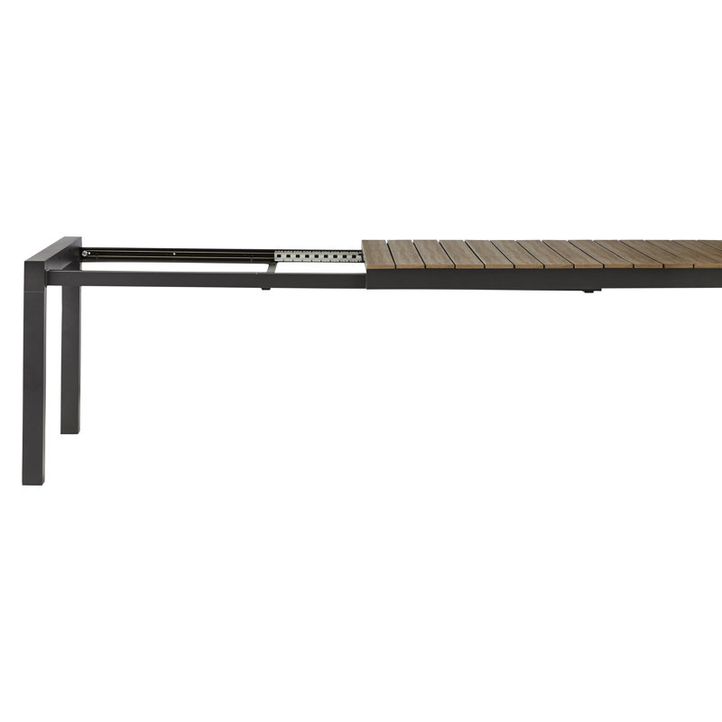 Missiah 6 - Person Patio Dining Set with Extendable Rectangular Table, Black