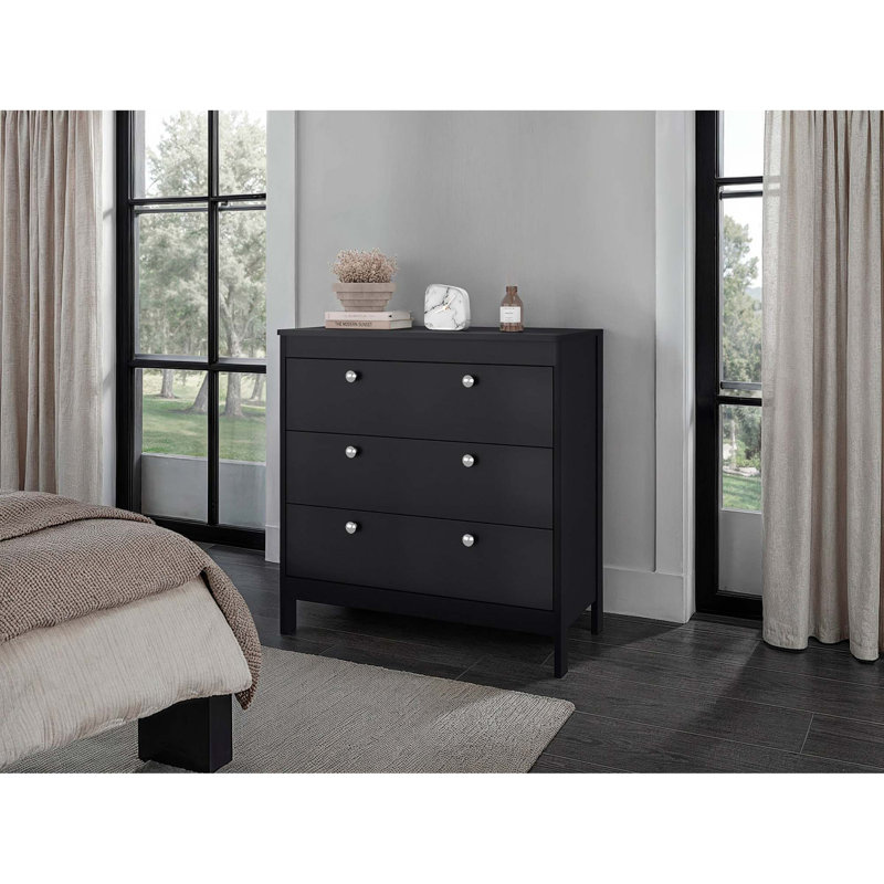 Commode 3 tiroirs simplifiée pour une organisation moderne, Wenge