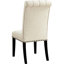 De 2 chaises d'appoint beiges - housse en tissu de lin, rembourrage en mousse, pieds de couleur rustique pour la vie et le bureau (2) rembourrés, rembourrés, pour la maison-1062814397
