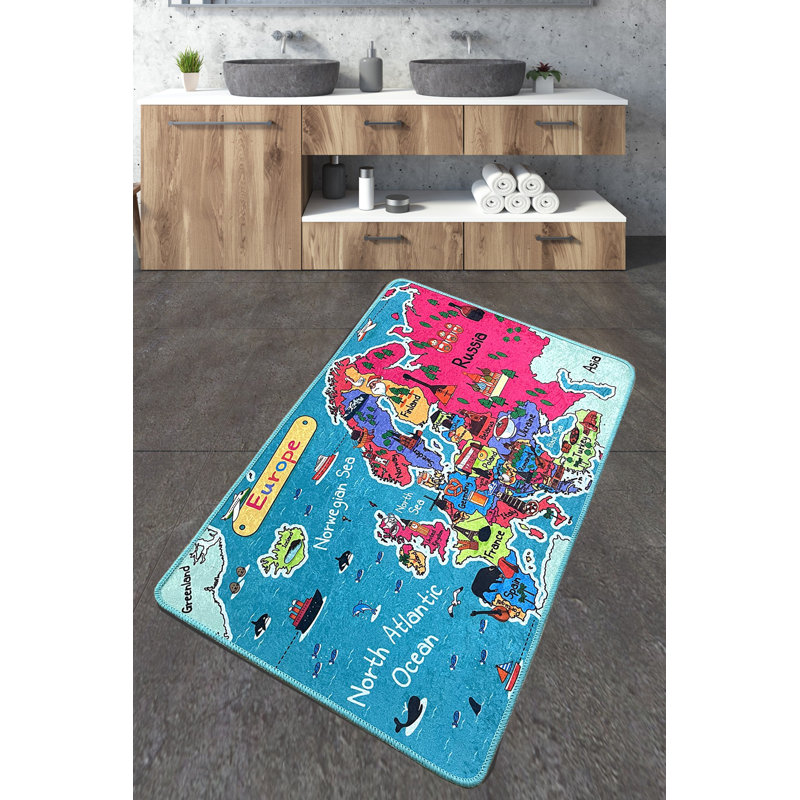 Antibacterial Bathmat, Non-Slip Design, 2.3 x 4.0 Feet | 100% Polyester, Pile Height: 0.4 Inches, 20.5 oz/sq ft | Machine Washable, Easy Care, Perfect for Bathroom Safety & Comfort | Durable & Stylish Home Essential