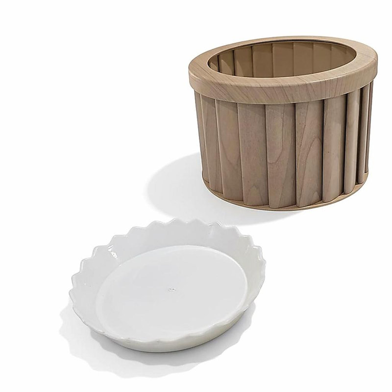 Pot rond Strata, Beige brun