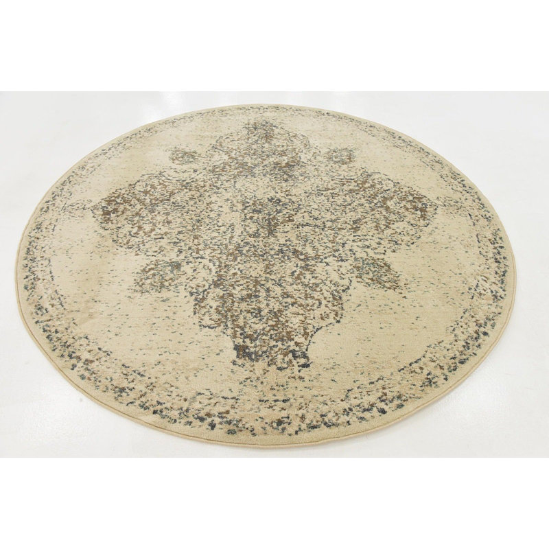 Torvis Abstract Indoor Rug, Round 8'