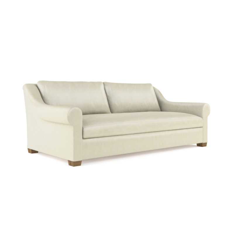 Canapé Thompson, Cuir rétro albâtre, H 32 po x l 84 po x P 46 po, Ébène