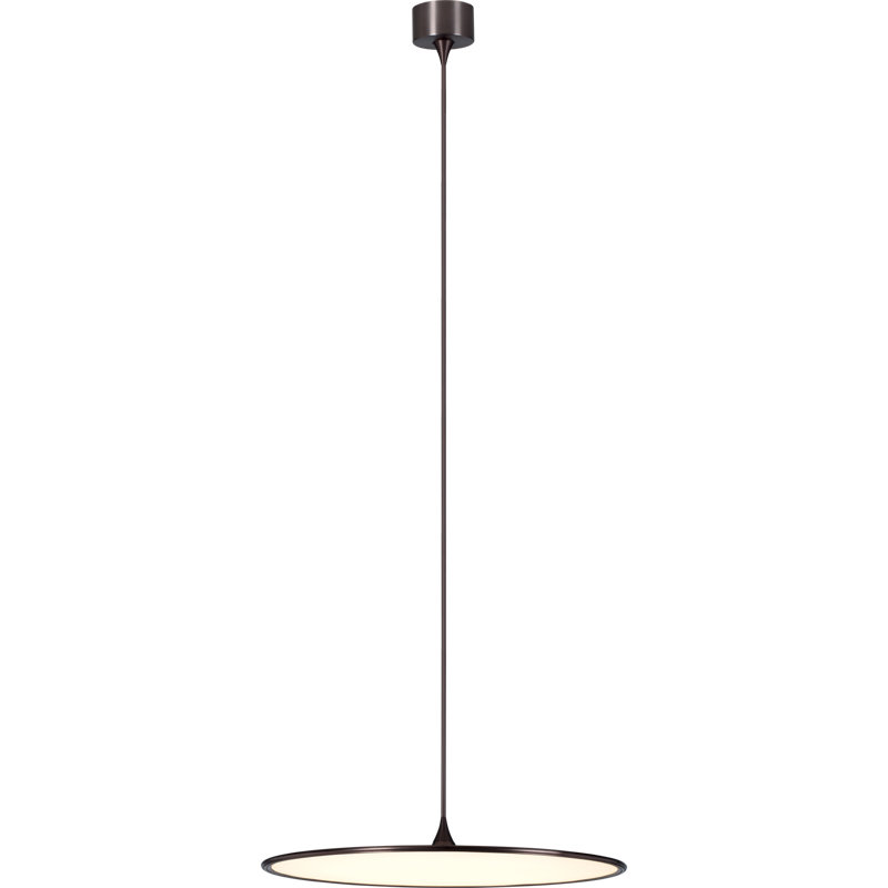 Luminaire suspendu à 1 lumière DEL Athalie, Taupe profond, H 3,5 po x l 23,6 po x P 23,6 po
