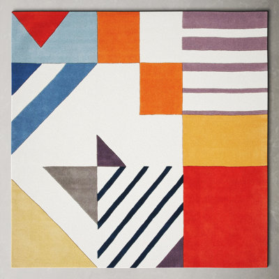 Tripoli Ivory Multi Hand-Tufted Geometric Rug