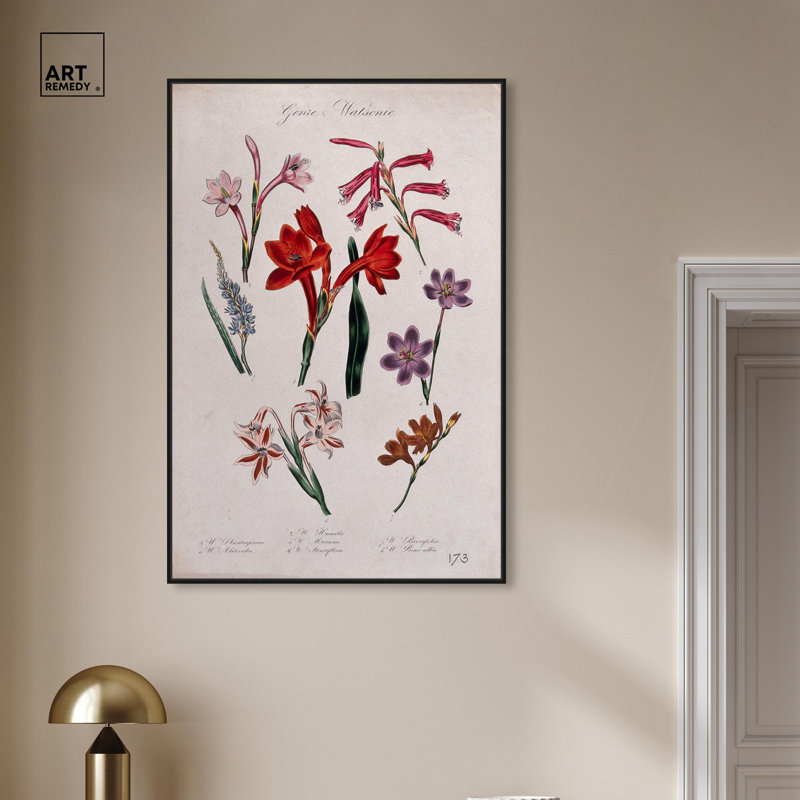 Art Remedy, impressions sur toile, sept plantes, H 46 po x l 31 po, Cadre flottant noir
