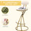 S-Shaped Upholstered PU Round Bar Stools With Footrest (Set of 2)-106806277