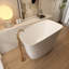 Baignoire autoportante à surface solide de 51,18 po, baignoires pour petits espaces, type assis