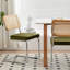 Tristen Rattan and Fabric Upholstered Dining Chairs-124083191-124083193