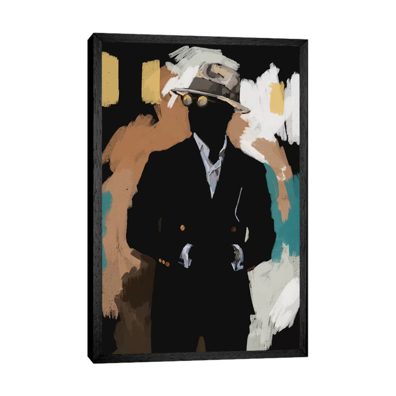 New Suit - Painting on Canvas, 66.04cm H x 45.72cm W x 3.81cm D, Black Floater Framed