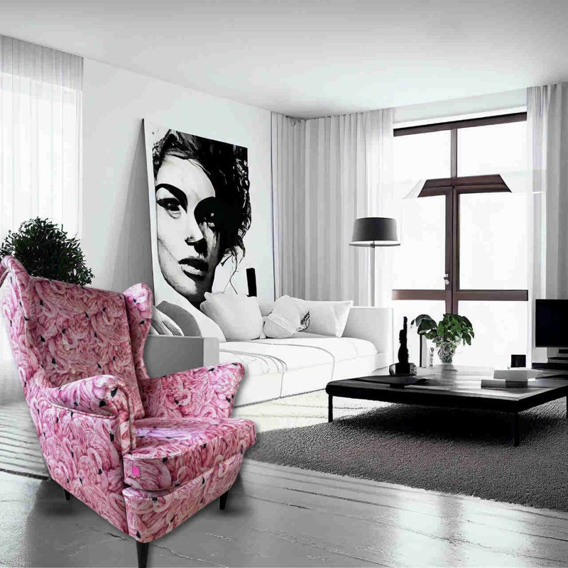 Alyah Velvet Wingback Chair