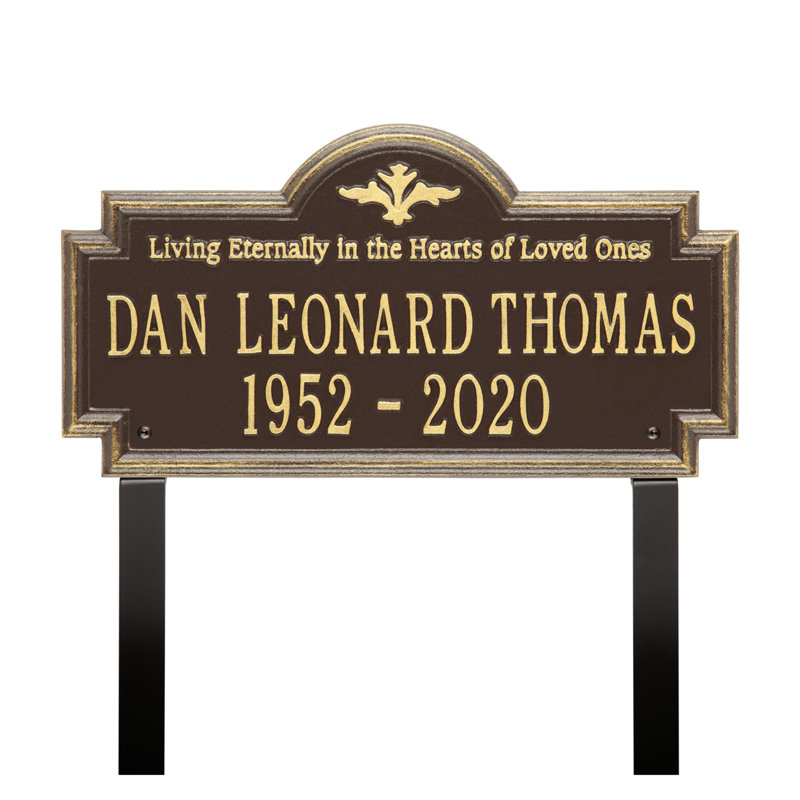 Arlington 'Living Eternally' Memorial Plaque, Yes, Bronze/Gold