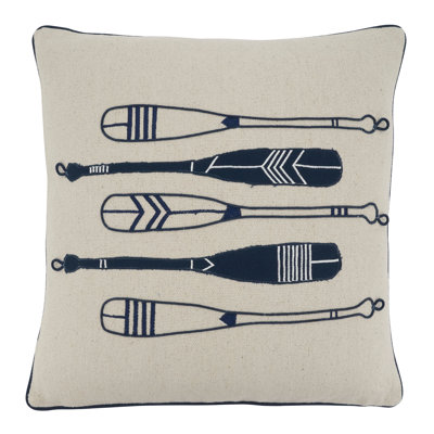 Naviguer Collection Embroidered Cotton Pillow Cover