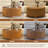 Round Coffee Table with Storage, 31.5" Mid Century Modern Fluted Coffee Table with 360° Curved Sliding Door-1472081143